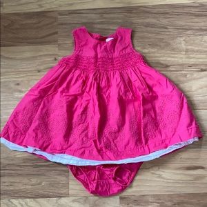 Pink & white dress with matching bloomers